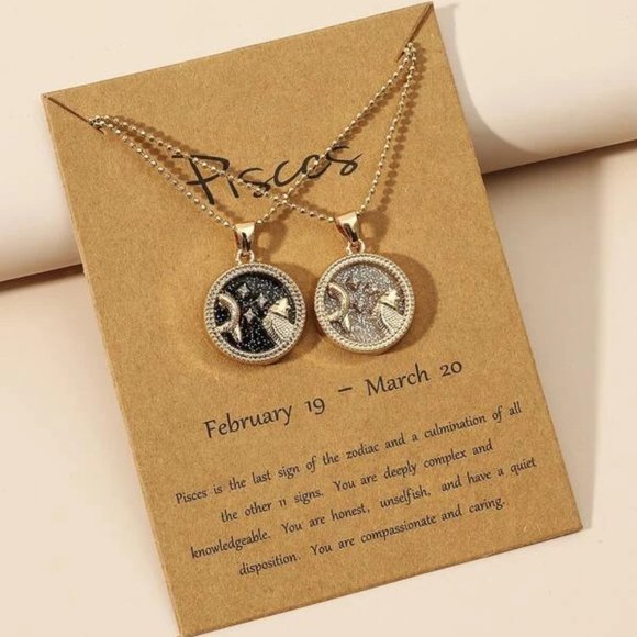 Jewelry - 2pc Pisces Zodiac Golden Necklaces